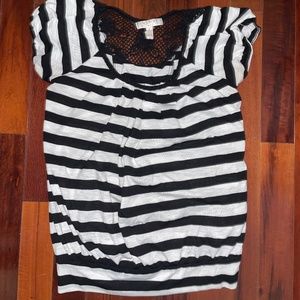 Inspire maternity top blouse tropes black white size large
